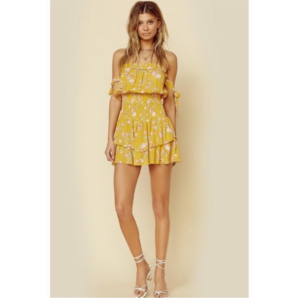 Blue Life Ballerina Romper Yellow Floral Medium - Picture 2 of 16